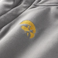 Women's ZooZatz  Gray Iowa Hawkeyes Cropped Powerhouse Half-Snap Sweatshirt