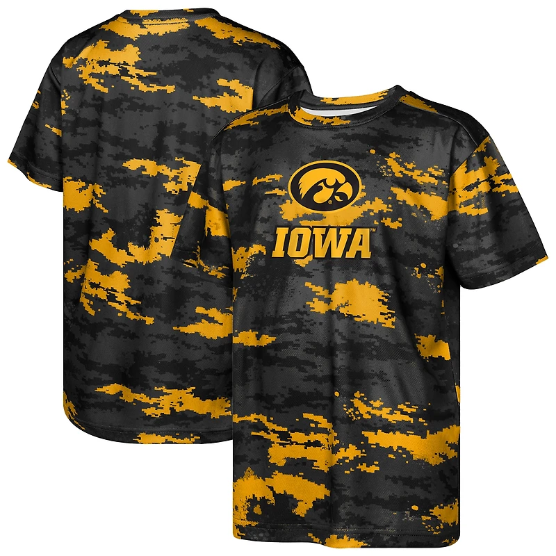 T-shirt sublimé noir pour jeunes Iowa Hawkeyes Scrimmage