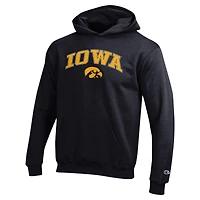 Sweat à capuche noir Champion des jeunes Iowa Hawkeyes Campus