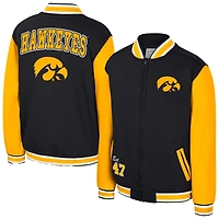 Youth Colosseum Black Iowa Hawkeyes Grand Tour Full-Zip Bomber Jacket