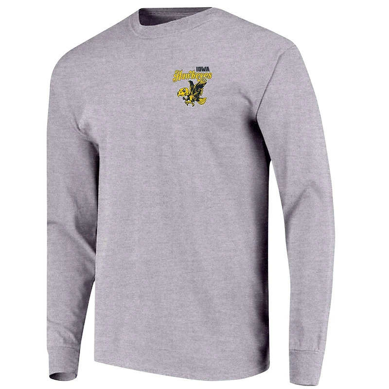 Youth Gray Iowa Hawkeyes Retro Script Long Sleeve T-Shirt