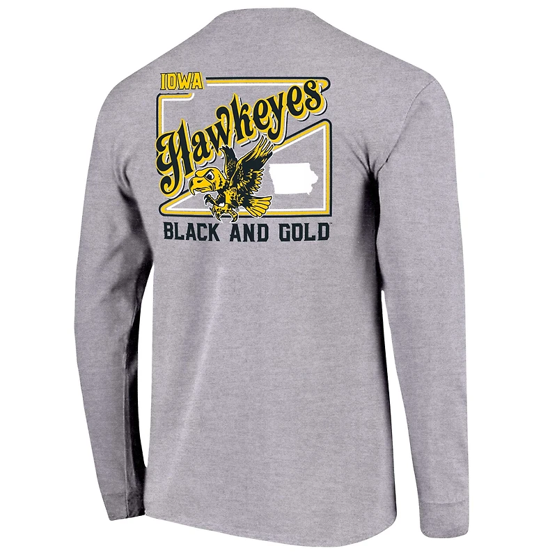 Youth Gray Iowa Hawkeyes Retro Script Long Sleeve T-Shirt