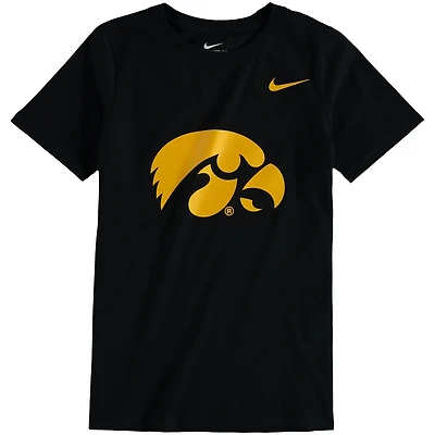 T-shirt à logo Nike Iowa Hawkeyes en coton noir pour jeune