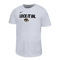 Youth Nike White Iowa Hawkeyes 2026 On-Court Bench Legend Dri-FIT T-Shirt