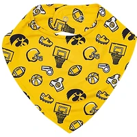 ZooZatz Gold Iowa Hawkeyes All Over Print Baby Bib