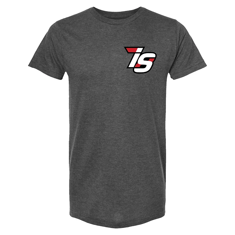 T-shirt de piste à damier Flag Sports Heather Charcoal pour hommes, Iowa Speedway