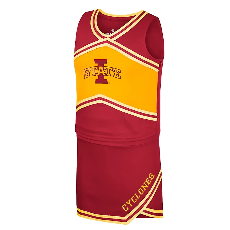 Ensemble haut et jupe de pom-pom girl pour filles du Colisée Cardinal Iowa State Cyclones
