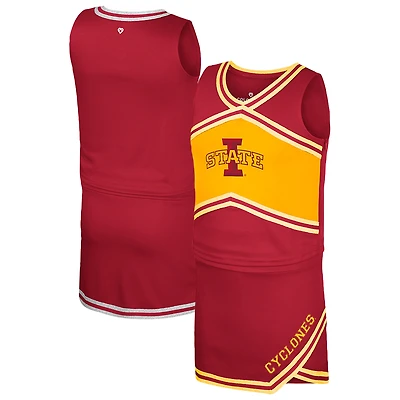 Ensemble haut et jupe de pom-pom girl pour filles du Colisée Cardinal Iowa State Cyclones