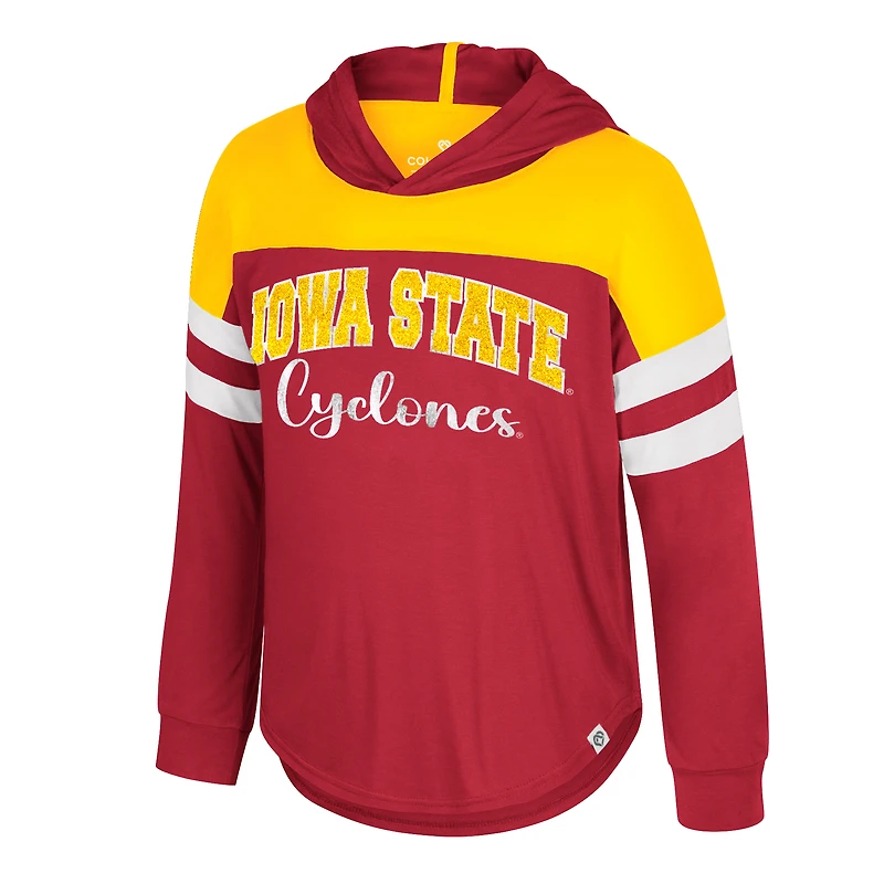 Girls Youth Colosseum Cardinal Iowa State Cyclones Reflection Hoodie Long Sleeve T-Shirt