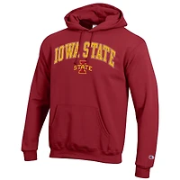 Men's Champion  Cardinal Iowa State Cyclones Arched Logo Fleece Pullover Hoodie