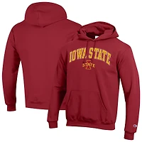 Men's Champion  Cardinal Iowa State Cyclones Arched Logo Fleece Pullover Hoodie