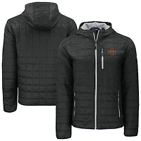 Veste à capuche zippée intégrale Cutter & Buck noire Iowa State Cyclones Rainier Eco PrimaLoft pour homme