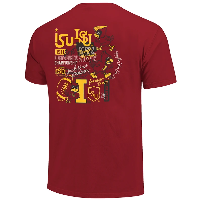 T-shirt à 2 coups pour homme Cardinal Iowa State Cyclones travers les années