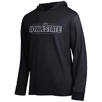 T-shirt à capuche manches longues Champion noir Iowa State Cyclones Gradient All-Star pour homme