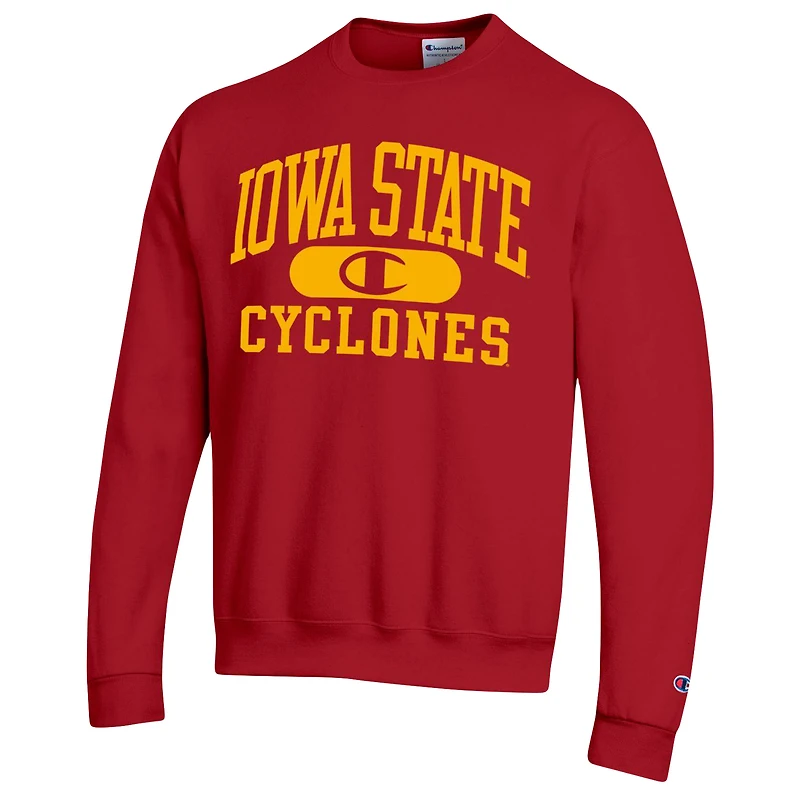 Men's Champion Cardinal Iowa State Cyclones Arch Pill Sweatshirt