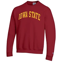 Men's Champion  Cardinal Iowa State Cyclones Basic Arch Fleece Pullover Sweatshirt