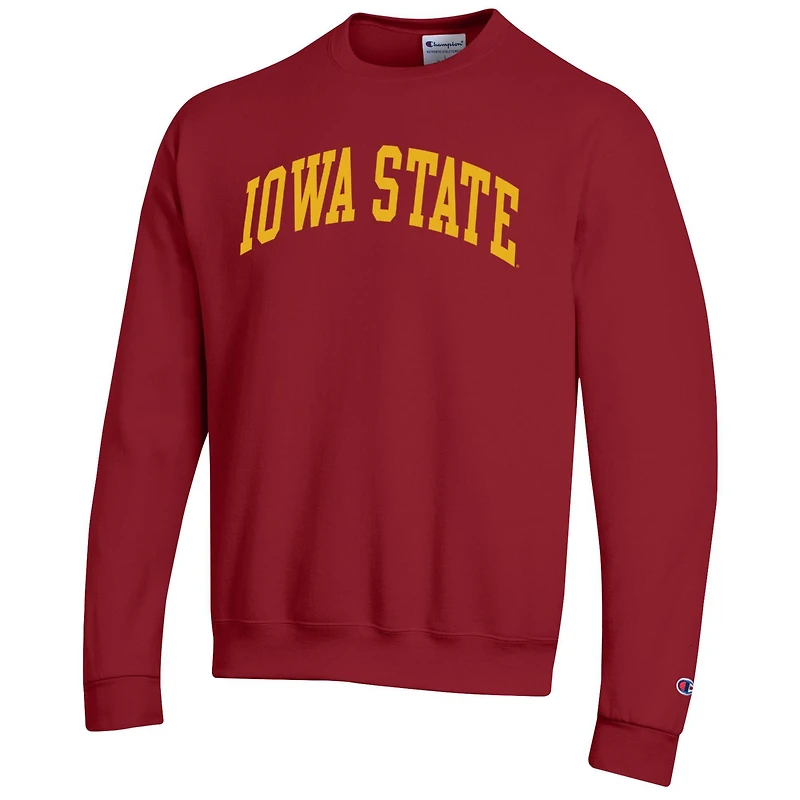 Men's Champion Cardinal Iowa State Cyclones Basic Arch Fleece Pullover Sweatshirt