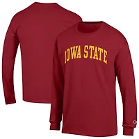 T-shirt à manches longues Basic Arch pour homme, champion Cardinal Iowa State Cyclones