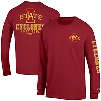 Champion Cardinal Iowa State Cyclones Team Stack T-shirt à manches longues pour homme