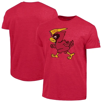 Men's Champion  Cardinal Iowa State Cyclones Vintage Triumph Tri-Blend T-Shirt