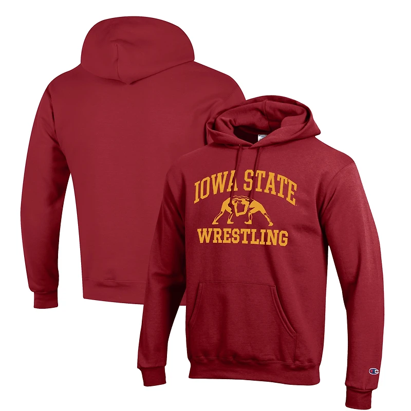Sweat à capuche Champion Cardinal Iowa State Cyclones Wrestling Icon pour homme