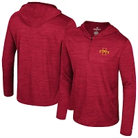 Sweat à capuche léger quart de zip pour homme Colosseum Cardinal Iowa State Cyclones Always Sunny