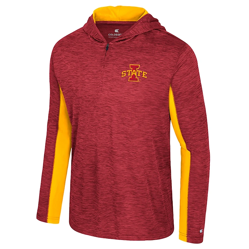 Men's Colosseum Cardinal Iowa State Cyclones Always Sunny Quarter-Zip Hoodie