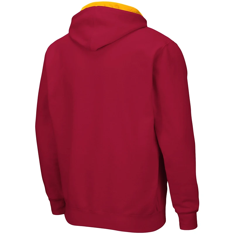 Sweat à capuche zippé complet Colosseum Cardinal Iowa State Cyclones Arch & Logo pour homme