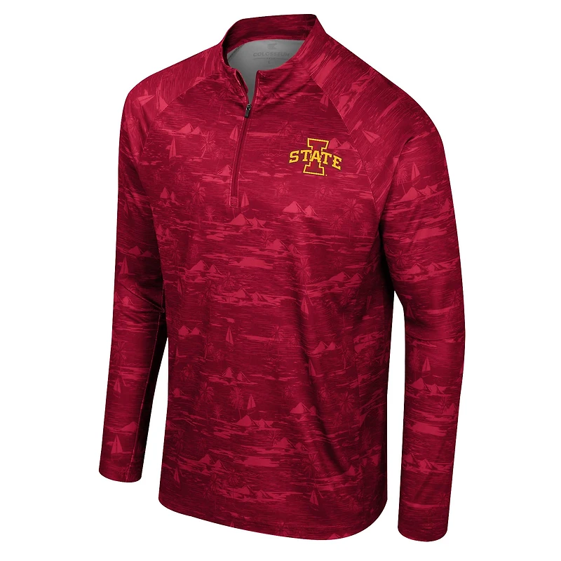 Veste à quart de zip Colosseum Cardinal Iowa State Cyclones Carson Raglan pour hommes