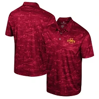Men's Colosseum Cardinal Iowa State Cyclones Daly Print Polo