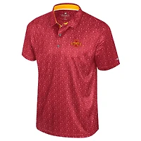 Polo imprimé football Colosseum Cardinal Iowa State Cyclones pour homme