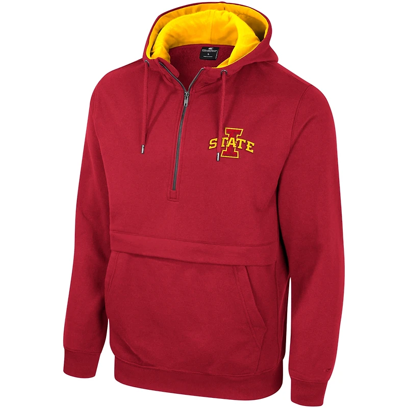 Men's Colosseum Cardinal Iowa State Cyclones Half-Zip Hoodie