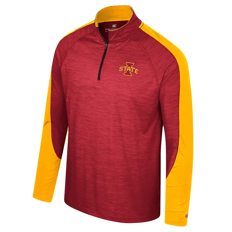 Haut à quart de zip Colosseum Cardinal Iowa State Cyclones Langmore Raglan pour hommes