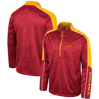 Men's Colosseum Cardinal Iowa State Cyclones Marled Half-Zip Jacket