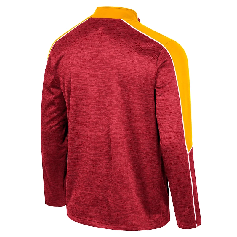 Veste demi-zippée chinée Colosseum Cardinal Iowa State Cyclones pour hommes