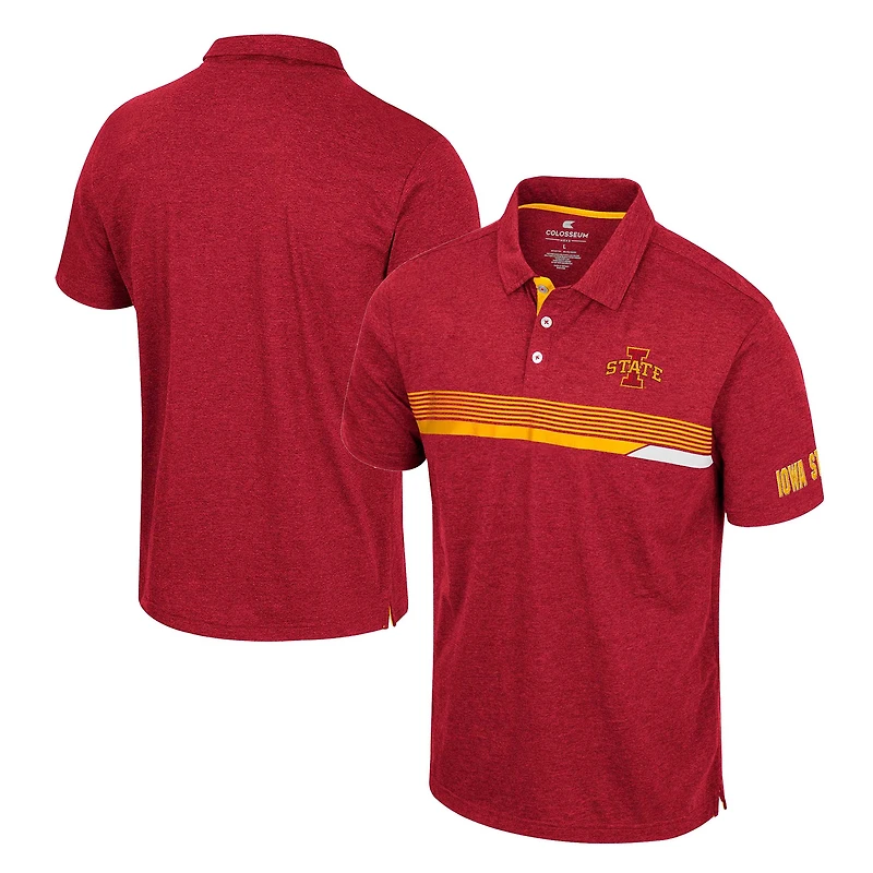 Men's Colosseum Cardinal Iowa State Cyclones No Problemo Polo