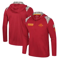 Veste à capuche zippée quart de tour pour homme Colosseum Cardinal Iowa State Cyclones OHT Military Appreciation