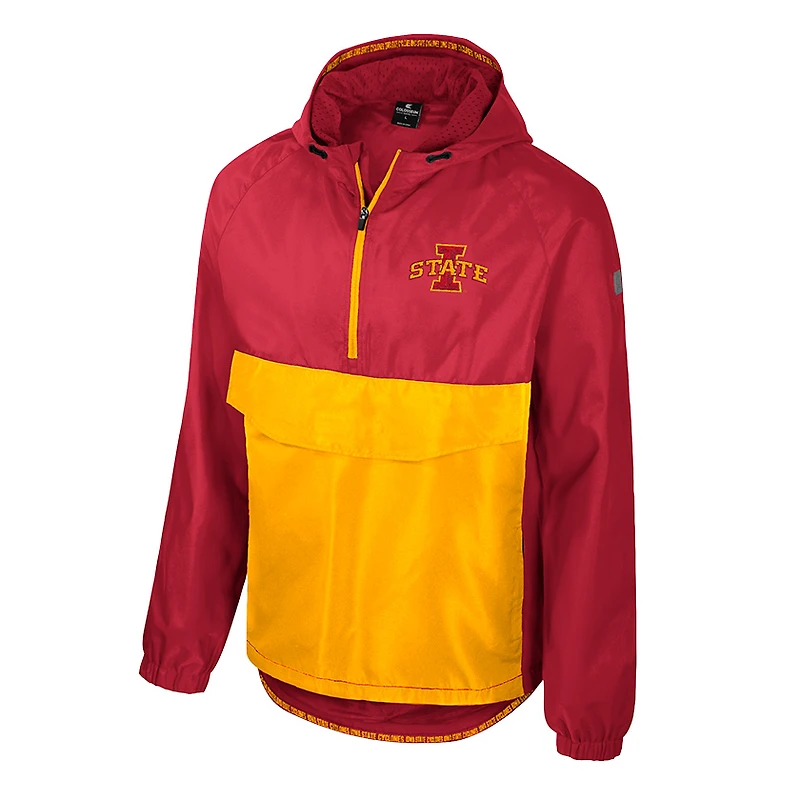 Veste anorak demi-zip Reloaded Colosseum Cardinal Iowa State Cyclones pour homme