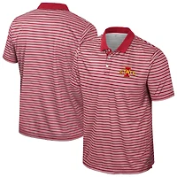 Men's Colosseum Cardinal Iowa State Cyclones Striped Polo