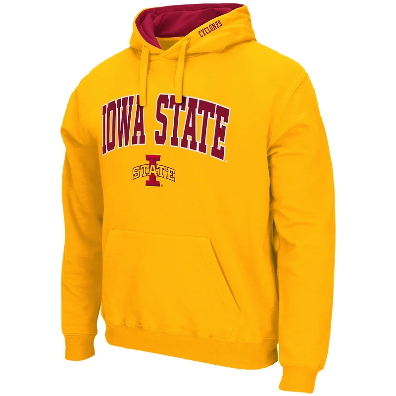 Chandail à capuchon Colosseum Gold Iowa State Cyclones Arch & Logo 3.0 pour hommes