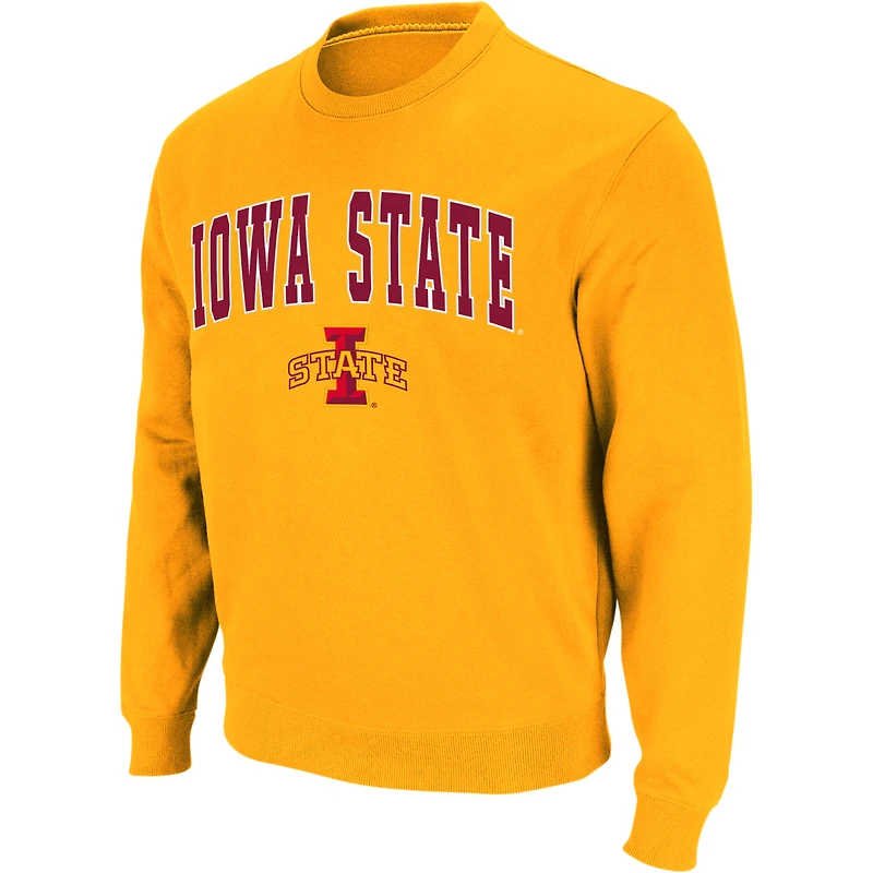 Colosseum Gold Iowa State Cyclones Arch & Logo Sweat-shirt ras du cou pour homme