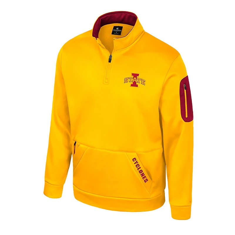 Veste polaire à fermeture éclair quart de tour Colosseum Gold Iowa State Cyclones Mainframe pour homme