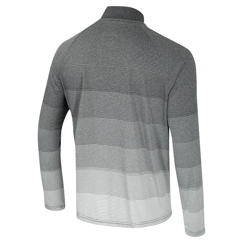 Coupe-vent à glissière quart de tour en maille rayée raglan pour homme Colosseum Gray Iowa State Cyclones AI