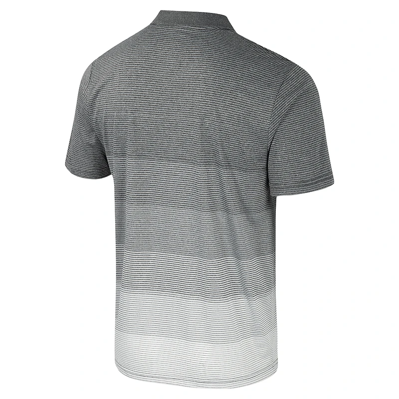Men's Colosseum Gray Iowa State Cyclones Striped Mesh Polo