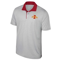 Polo rayé Colosseum gris Iowa State Cyclones Tuck pour hommes