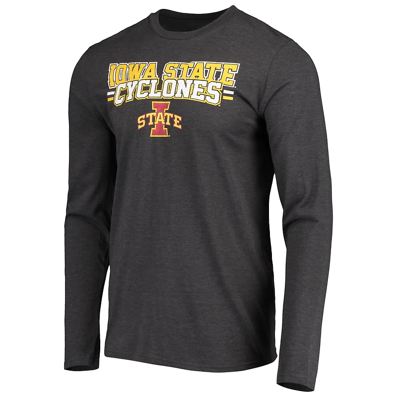 Men's Concepts Sport Cardinal/Heathered Charcoal Iowa State Cyclones Meter Long Sleeve Top & Pants Sleep Set