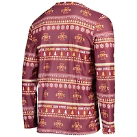 Ensemble de nuit pour homme Concepts Sport Cardinal Iowa State Cyclones, pull moche à manches longues et pantalon