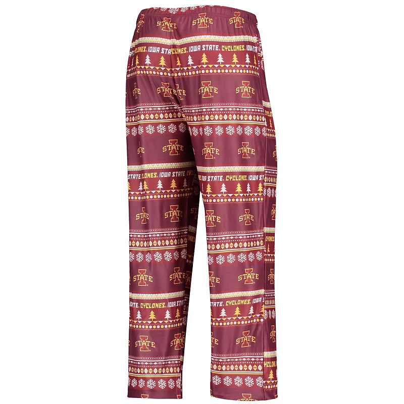 Men's Concepts Sport Cardinal Iowa State Cyclones Ugly Sweater Long Sleeve Top and Pants Sleep Set