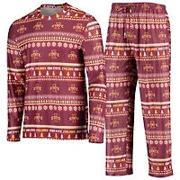Men's Concepts Sport Cardinal Iowa State Cyclones Ugly Sweater Long Sleeve Top and Pants Sleep Set