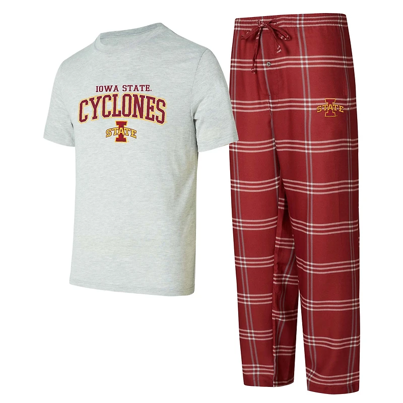 Ensemble de nuit pour homme Concepts Sport Iowa State Cyclones, haut et pantalon